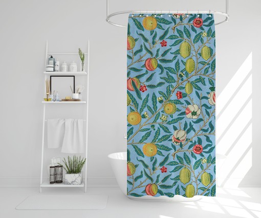 Tropical Fruits Boho Shower Curtain - Artistic Design - Eco-Friendly and Water-Resistant with Hooks - Image 3