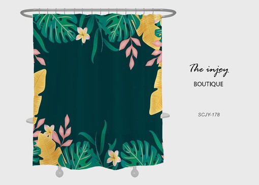 Tropical Leaf Bathroom Decor with Disney Green Leaves Flowers Shower Curtain - Refreshing and Exotic Bathroom Decor