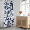 Tropical Leaf Mid Century Modern Shower Curtain - Minimalist Abstract Design for Bathroom Decor