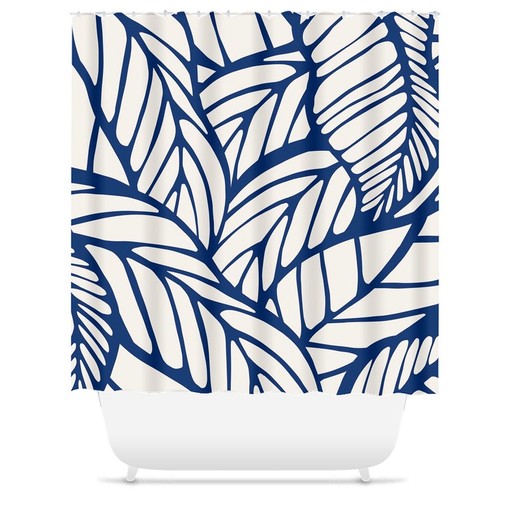 Tropical Leaf Mid Century Modern Shower Curtain - Minimalist Abstract Design for Bathroom Decor - Image 3