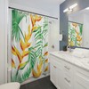 Tropical Lobster Claws Shower Curtain, Exotic Botanical Jungle Bathroom Decor, Bath Curtain