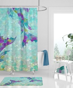 Tropical Mermaid Shower Curtain for an Island Paradise Bathroom | tropical shower curtains