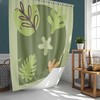 Tropical Monstera Fabric Abstract Bohemian Green Leaves Shower Curtain