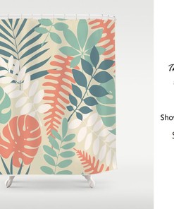 Tropical Monstera Luxury Shower Curtain, Relaxing Waterproof & Washable Bathroom Set, Perfect Bath Experience