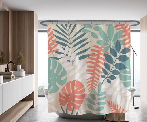 Tropical Monstera Luxury Shower Curtain, Relaxing Waterproof & Washable Bathroom Set, Perfect Bath Experience - Image 2