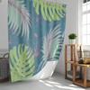 Tropical Palm Leaf Botanical Shower Curtain | Monstera Forest Print | Bathroom Decor