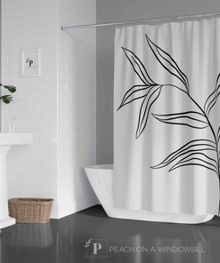 Tropical Palm Leaf Shower Curtain, Add a Chic Botanical Touch to Your Bathroom Decor | botanical shower curtains