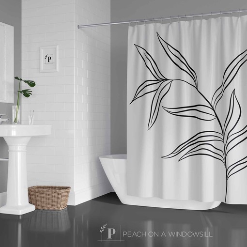 Tropical Palm Leaf Shower Curtain, Add a Chic Botanical Touch to Your Bathroom Decor | botanical shower curtains