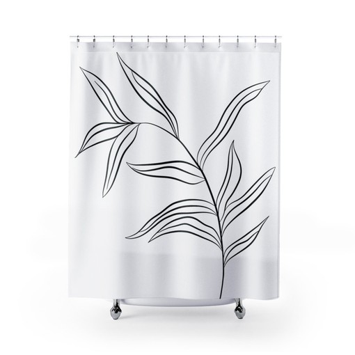 Tropical Palm Leaf Shower Curtain, Add a Chic Botanical Touch to Your Bathroom Decor | botanical shower curtains - Image 3