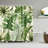 Tropical Palm Leaves Best Shower Curtain | Monstera Green Rain Forest Plant Botanical Bathroom Curtain