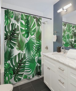 Tropical Palm Leaves Shower Curtain - Bring Nature Indoors