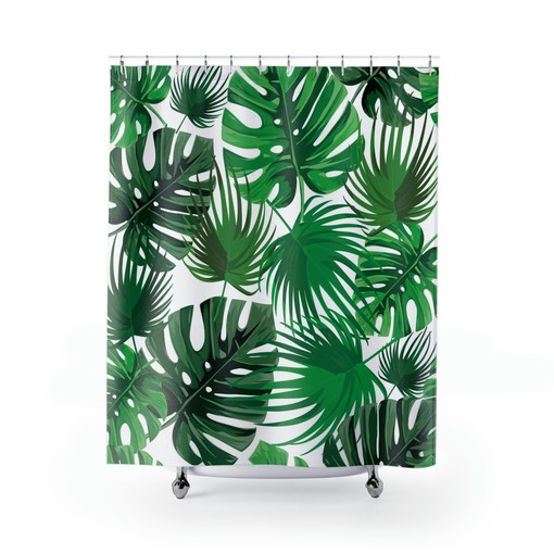 Tropical Palm Leaves Shower Curtain - Bring Nature Indoors - Image 2