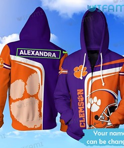 Tropical Patterns Clemson Tigers All Over Print 3D Hoodie for Men and Women