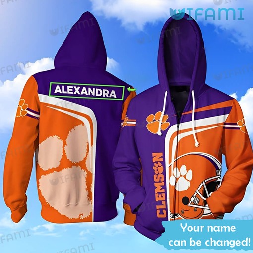 Tropical Patterns Clemson Tigers All Over Print 3D Hoodie for Men and Women
