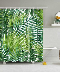 Tropical Rainforest Shower Curtain Ideas | Botanical Plant Fabric Home Bath Decor
