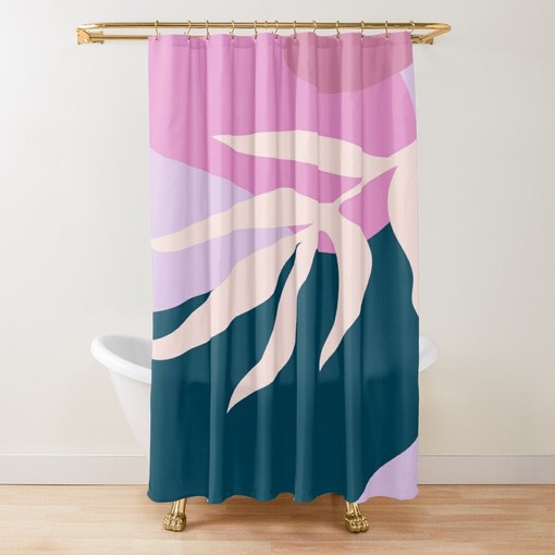Tropical Shower Curtain - Vibrant Boho Bathroom Decor with Abstract Art and Eco-Friendly Material - Image 3