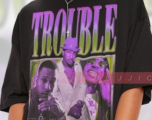 Trouble Vintage Homage Tshirt - Retro Trouble Hip Hop RAPPER Shirt - Mariel Semonte Orr Rip June 5, 2022 - Image 2