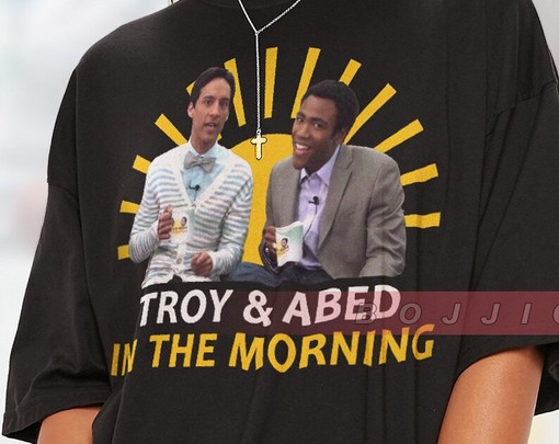 Troy and Abed Morning Show Minimalist Movie Shirt for Men - Image 2
