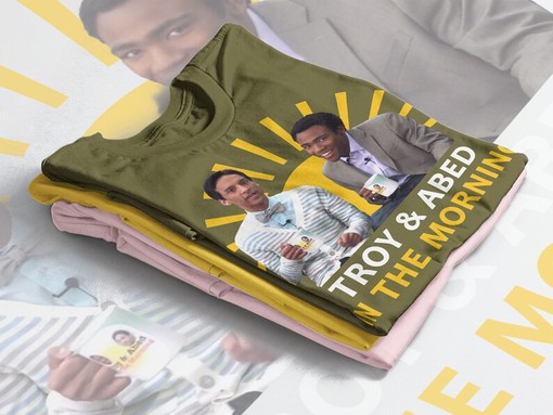 Troy and Abed Morning Show Minimalist Movie Shirt for Men - Image 4