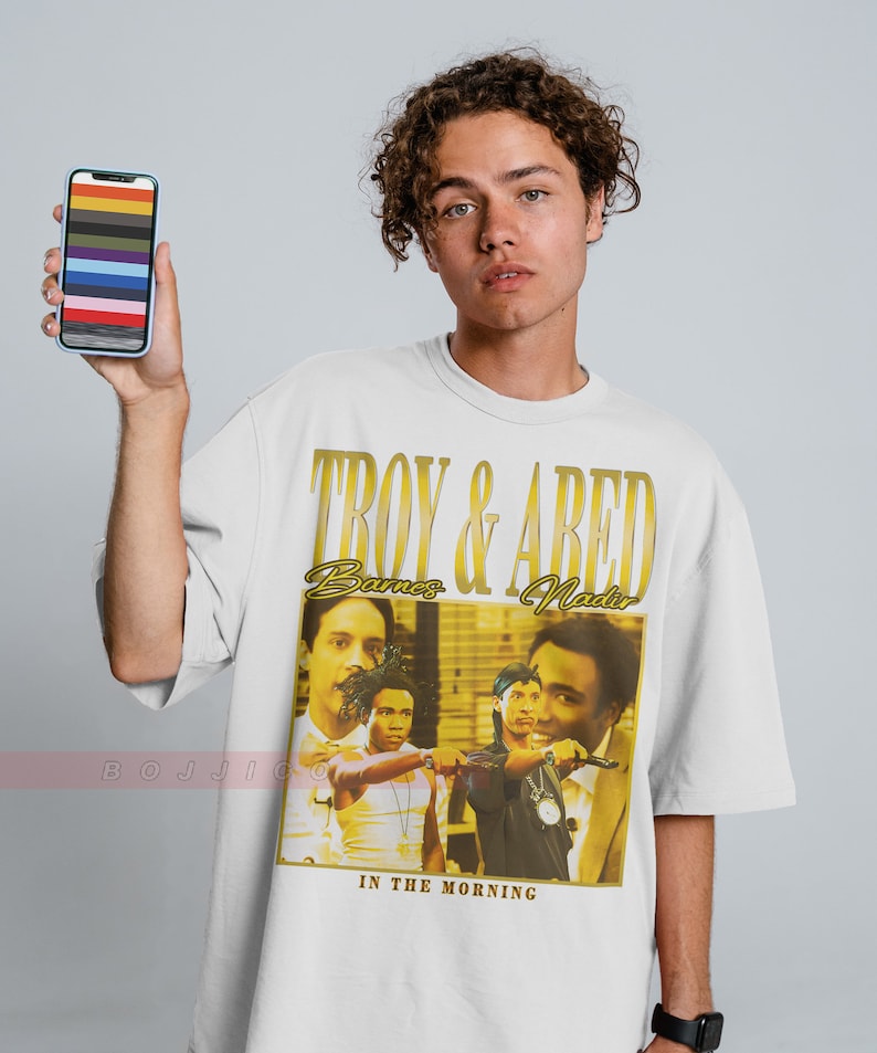 Troy and Abed in the Morning Shirt, Classic TV Series Merch, Vintage Retro Tee for Community Fans