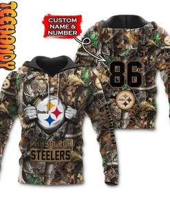True Fans Hunting Camo - Pittsburgh Steelers 3D All Over Print Hoodie with Bold Design