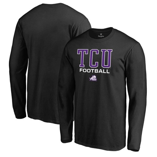 True Sport Football Long Sleeve T-Shirt for TCU Horned Frogs Fans, Official University Football Fan Shirt