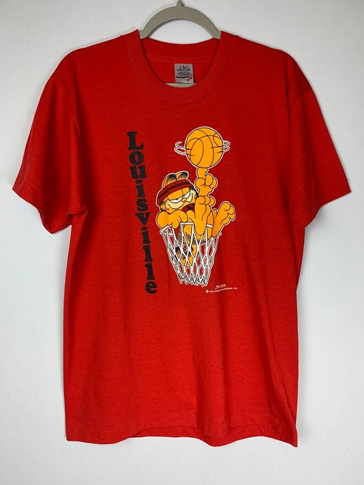 True Vintage 70s Garfield Louisville Cardinals Basketball T-Shirt - Image 2