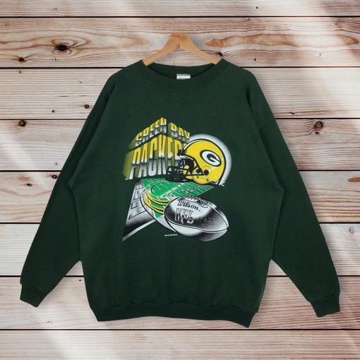 Tultex Green Bay Packers Vintage Style Crewneck Sweatshirt Pullover