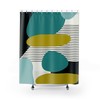 Turquoise and Green MCM Shower Curtain with Abstract Retro Design