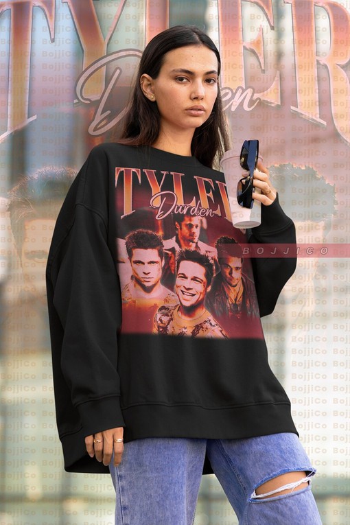 Tyler Durden Bootleg Sweatshirt, 90s Retro Fight Club Homage Sweater, Brad Pitt Project Mayhem Shirt