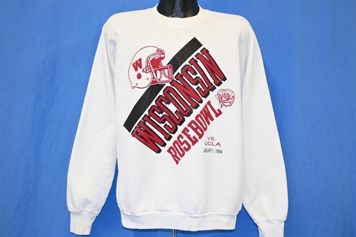 UCLA NCAA Apparel: 90s Wisconsin Badgers 1994 Rose Bowl College Football Sweatshirt with vintage ncaa shirts - Image 2