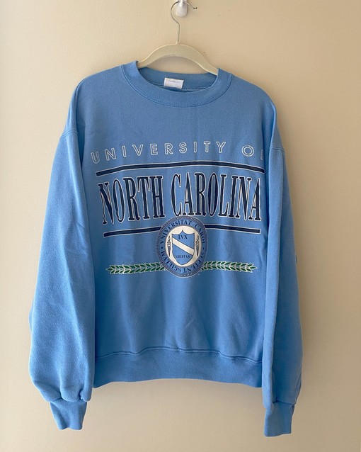 UNC Crewneck Distressed Carolina Sweatshirt and Hoodie, Retro NCAA Shirts for College Fans