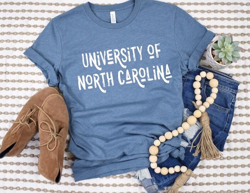 UNC Shirt with Distressed Font, Customizable College Tee Shirt for North Georgia Fans