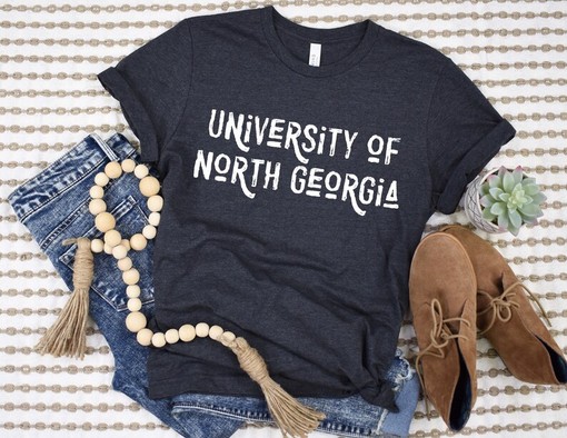 UNC Shirt with Distressed Font, Customizable College Tee Shirt for North Georgia Fans - Image 2