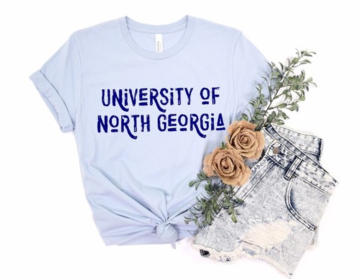 UNC Shirt with Distressed Font, Customizable College Tee Shirt for North Georgia Fans - Image 3