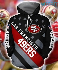 USA Flag All Over Print Hoodie - Designed for San Francisco 49ers Fans