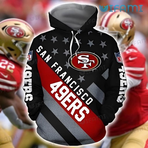 USA Flag All Over Print Hoodie - Designed for San Francisco 49ers Fans