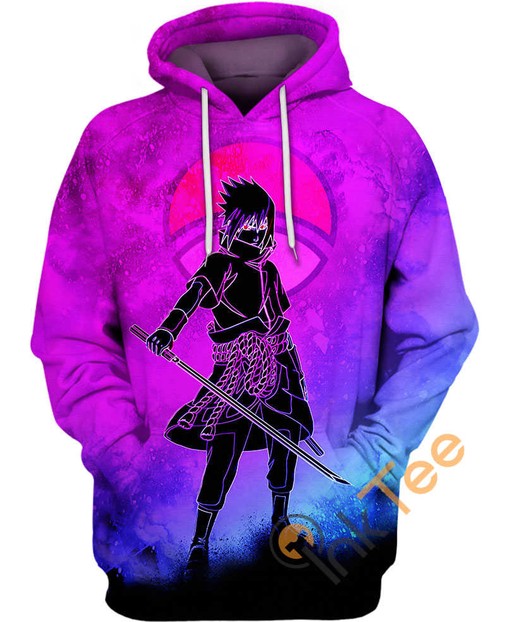 Uchiha Sasuke Full Print Hoodie in 3D Design - Must-Have for Fans of Naruto