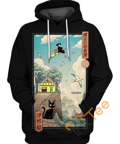 Ukiyo e Delivery Manga Style Hoodie with 3D Pattern - Great for Fans of Anime and Manga