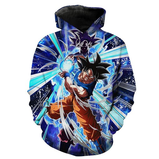 Ultra Instincts Goku Kamehameha Hoodie - 3D All Over Print Design with Quotes