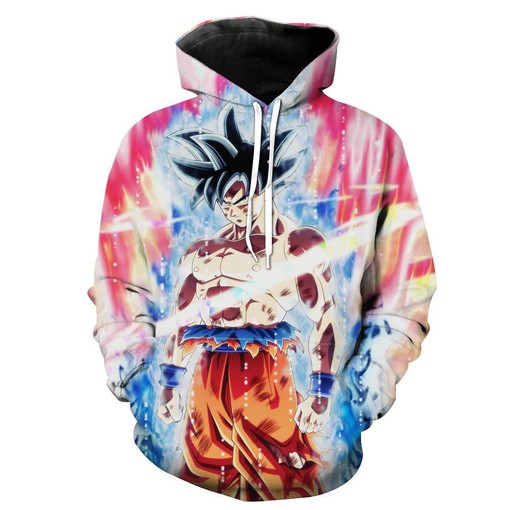 Ultra Instincts Goku Pullover Hoodie - 3D All Over Print Design with Quotes