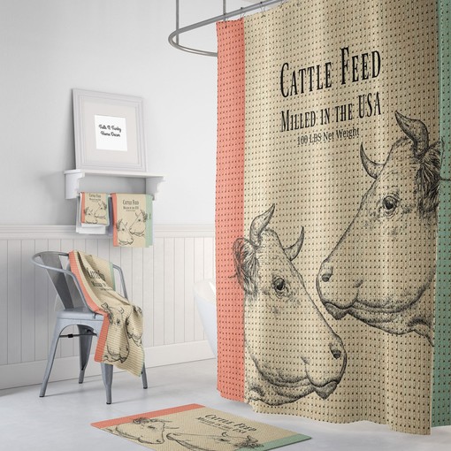 Ultra-Soft Farmhouse Shower Curtain with Cows for Your Bathtub