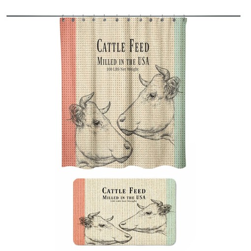 Ultra-Soft Farmhouse Shower Curtain with Cows for Your Bathtub - Image 2