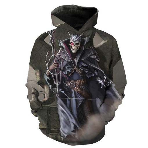 Undead Fantasy Ands Lich All Over Print 3D Hoodie with 3D Graphics