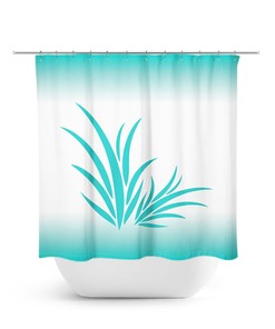 Under The Sea Coastal Bathroom Decor with Aqua Blue Coral Reef Shower Curtain