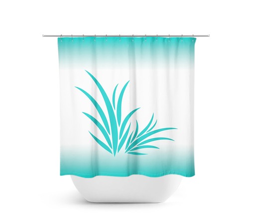 Under The Sea Coastal Bathroom Decor with Aqua Blue Coral Reef Shower Curtain