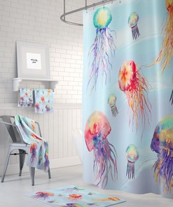 Underwater Oasis Jelly Fish Shower Curtain for a Tranquil Bathroom