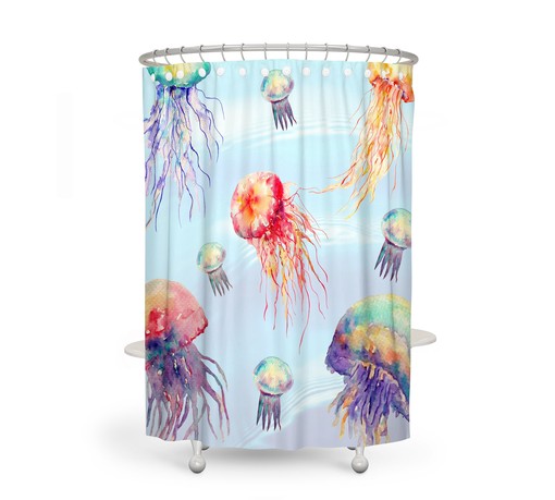 Underwater Oasis Jelly Fish Shower Curtain for a Tranquil Bathroom - Image 2