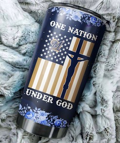 Unforgettable Milwaukee Brewers MLB Tumbler with Patriotic One Nation Under God Design and Iconic MLB Logo