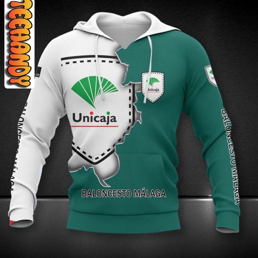 Unicaja All Over Print 3D Hoodie with Unique Team Logo for Basketball Lovers